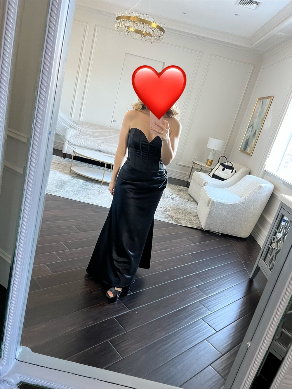 Lazaro Noir Corset bridesmaid dress
